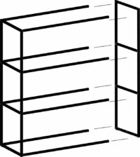 Modulo, Basisrek 45 Cm - 3 Nivo's Hoog - 2 Staanders - Afbeelding 2
