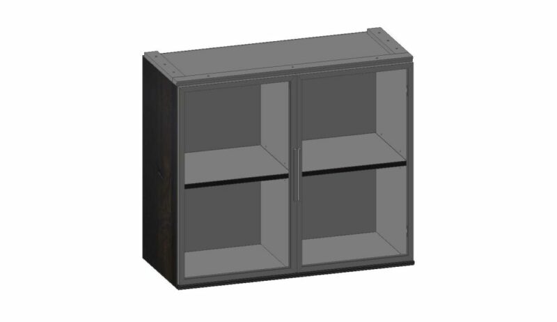 Modulo, Kast 90 Cm - Hoog - 2 Nivo'S - 2-Glasdeuren - Afbeelding 1