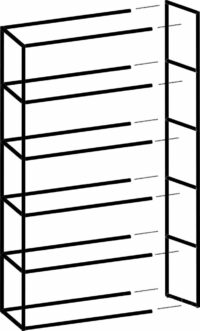 Modulo, Basisrek 135 Cm - 5 Nivo's Hoog - 2 Staanders - Afbeelding 2