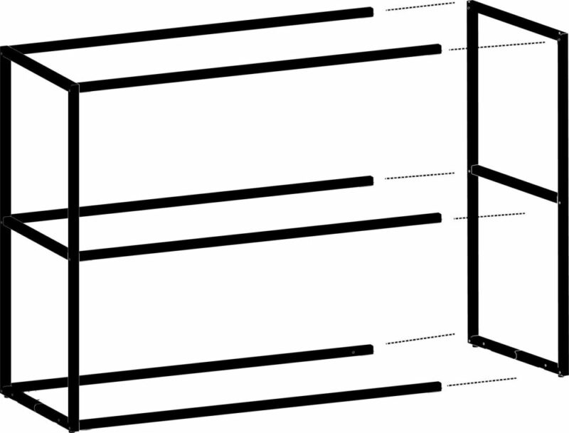 Modulo, Basisrek 45 Cm - 2 Nivo'S Hoog - 2 Staanders - Afbeelding 2
