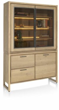 Nystead, Buffet 140 Cm. - 1-Deur + 2-Glasdeuren + 2-Laden (+ LED) - Afbeelding 2