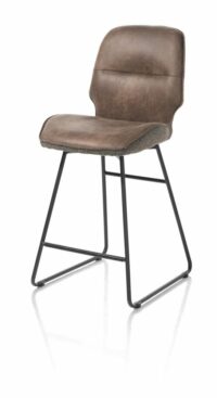 Ravi, Chaise De Bar - Cadre Noir (ROB) - Pivotant - Combi Secilia & Toba - Tobacco