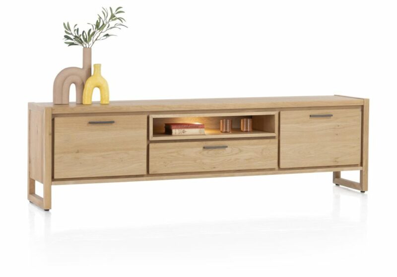 Nystead, Lowboard 210 Cm. - 2-Deuren + 1-Lade + 1-Niche (+ Led) - Afbeelding 2