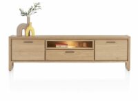 Nystead, Lowboard 210 Cm. - 2-Deuren + 1-Lade + 1-Niche (+ LED)