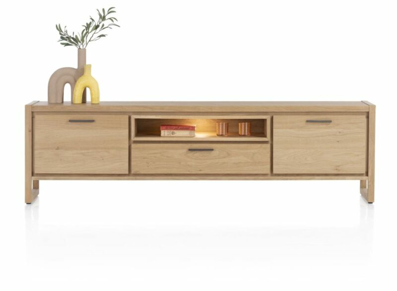 Nystead, Lowboard 210 Cm. - 2-Deuren + 1-Lade + 1-Niche (+ Led) - Afbeelding 1