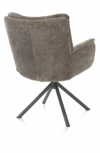 Juna, Armstoel - Grafiet Frame - Draaibaar - Stof Livigno - Bruin - Afbeelding 3