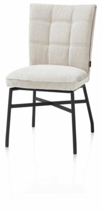 Eden, Eetkamerstoel - Metalen Frame 4-Poot - Pocket - Greep Livigno Crème + Accent In Calabria Crème