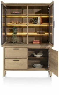 Nystead, Buffet 140 Cm. - 1-Deur + 2-Glasdeuren + 2-Laden (+ LED) - Afbeelding 3