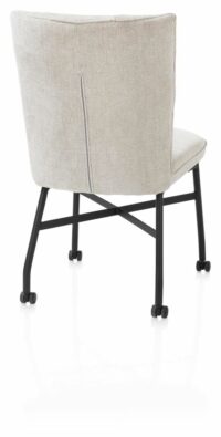 Eden, Eetkamerstoel - Metalen Frame Wielen - Pocket - Livigno Crème Met Accent In Calabria Crème - Afbeelding 3