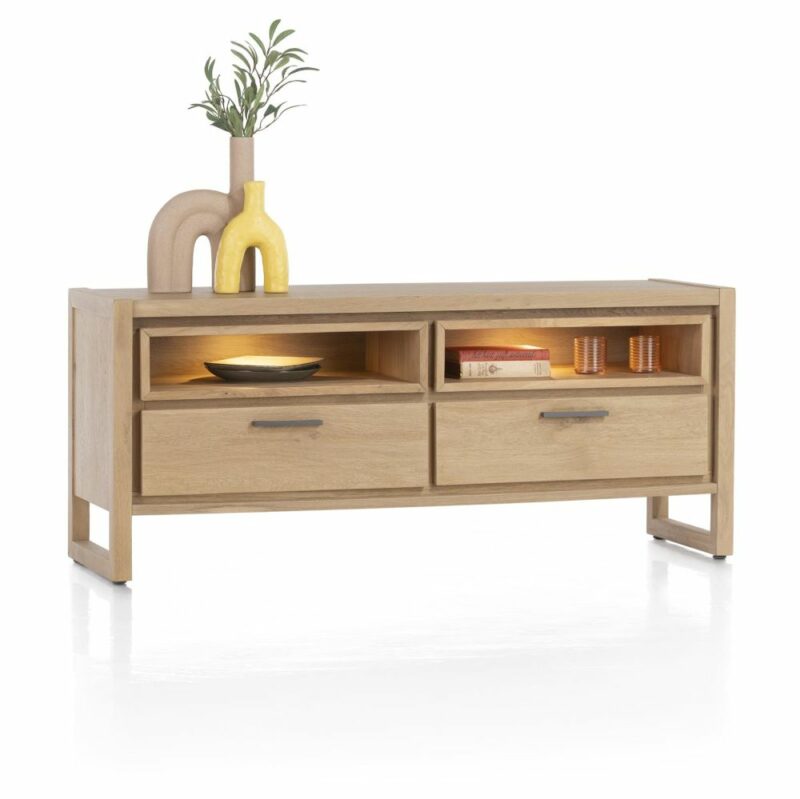 Nystead, Buffet Bas 140 Cm. - 2-Tiroirs + 2-Niches (+ Led) - Image 2