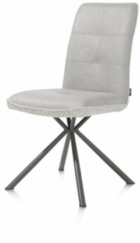 Milva, Eetkamerstoel - Graphiet Frame 4-Poots - Stof Combi Pala / Luton + Greep - Grijs