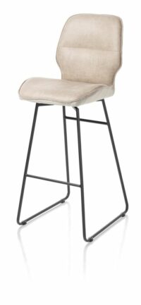 Ravi, Barstoel Zwart Frame (ROB) - Hoog - Draaibaar - Combi Secilia & Toba - Beige