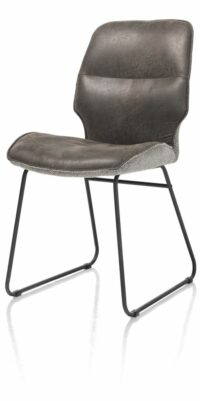 Ravi, Eetkamerstoel Zwart Frame (ROB) - Combi Secilia & Toba - Lichtgrijs