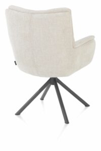 Juna, Armstoel - Grafiet Frame - Draaibaar - Stof Livigno - Creme - Afbeelding 3