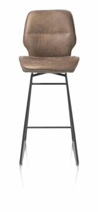 Ravi, Chaise De Bar - Haut - Cadre Noir (ROB) - Combi Secilia & Toba - Tobacco - Image 2