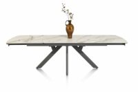 Vegas, Uitschuiftafel 200 (+ 80) X 100 Cm - Keramiek Op Glas - Wit