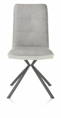 Milva, Eetkamerstoel - Graphiet Frame 4-Poots - Stof Combi Pala / Luton + Greep - Kiezel - Afbeelding 2