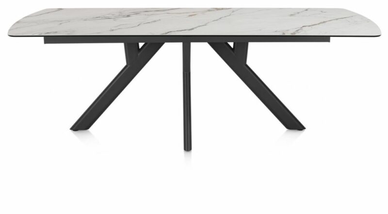 Vegas, Eetkamertafel 230 X 100 Cm - Keramiek Op Glas - Wit - Afbeelding 3