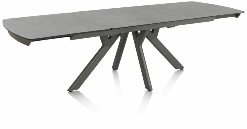 Vegas, Uitschuiftafel 200 (+ 80) X 100 Cm - Keramiek Op Glas - Antraciet - Afbeelding 2