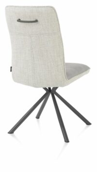 Milva, Eetkamerstoel - Graphiet Frame 4-Poots - Stof Combi Pala / Luton + Greep - Kiezel - Afbeelding 3