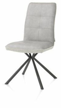 Milva, Eetkamerstoel - Graphiet Frame 4-Poots - Stof Combi Pala / Luton + Greep - Kiezel