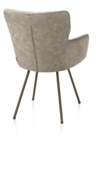 Sage, chaise à accoudoirs - 4 pieds steelbrown - tissu Oregon - beige - Image 2