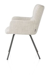 Sage, armstoel 4-pootjes graphiet - stof Luton - Creme - Afbeelding 3