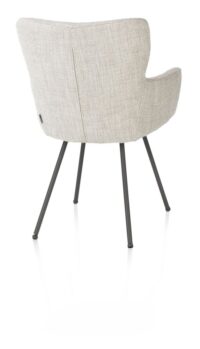 Sage, armstoel 4-pootjes graphiet - stof Luton - Creme - Afbeelding 2