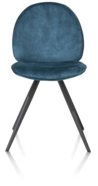 Aiko, chaise - rough off black - tissu Karese - Teal