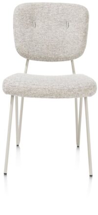 June, chaise + ressorts ensaches - piétement RAL 7044 - silk grey + tissu Luton