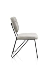 June, eetkamerstoel - frame off black + pocketvering - combi stof Pala (zit) en stof Cleo (rug) - Taupe - Afbeelding 3