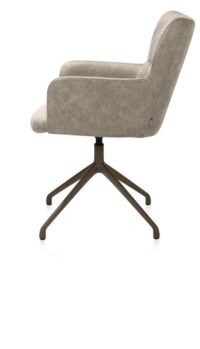 Sage, armstoel draaibaar - steelbrown - stof Oregon - beige - Afbeelding 3