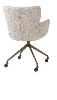 Sage, armstoel + wielen - alu frame in steelbrown - stof Luton - koper - Afbeelding 2