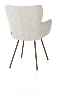 Sage, armstoel 4-pootjes steelbrown - stof Luton - Creme - Afbeelding 2