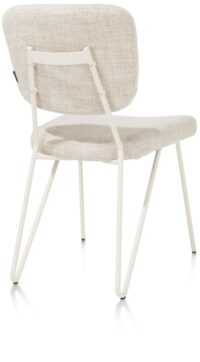 June, eetkamerstoel + pocketvering - frame in RAL 1013 - nebbia + stof Luton - Afbeelding 2