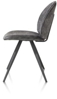 Aiko, chaise - rough off black - tissu Karese - Anthracite - Image 3