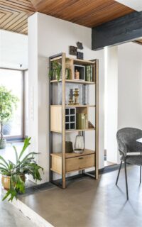 Shimanto, roomdivider 70 cm - 1-lade t&t + 7-niches + 6-wijnvakken - Afbeelding 3