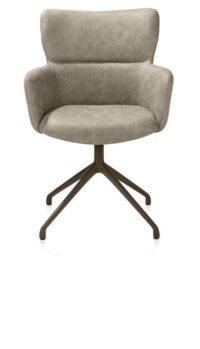 Sage, armstoel draaibaar - steelbrown - stof Oregon - beige