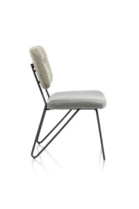 June, eetkamerstoel - frame off black + pocketvering - combi stof Pala (zit) en stof Cleo (rug) - Groen - Afbeelding 4