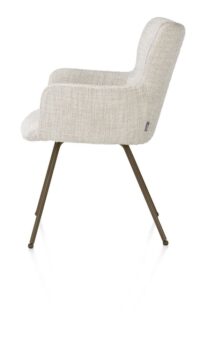 Sage, armstoel 4-pootjes steelbrown - stof Luton - Creme - Afbeelding 3