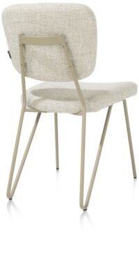 June, chaise + ressorts ensaches - piétement RAL 7034 - gris-vert + tissu Luton - Image 2