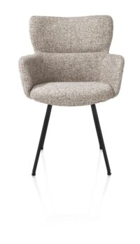 Sage, chaise à accoudoirs - 4-pieds rough off black - tissu Luton - cuivre