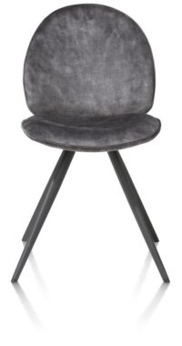 Aiko, chaise - rough off black - tissu Karese - Anthracite