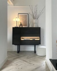 Modali, highboard 130 cm - 1-deur + 1-lade + 1-klep (+ LED) - Onyx - Afbeelding 2