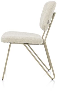 June, chaise + ressorts ensaches - piétement RAL 7034 - gris-vert + tissu Luton - Image 3