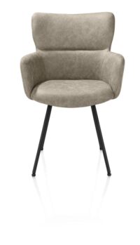 Sage, armstoel 4-pootjes rough off black - stof Oregon - beige