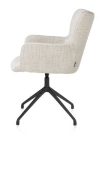 Sage, armstoel draaibaar - rough off black - stof Luton - Creme - Afbeelding 3