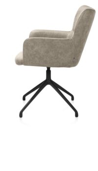 Sage, armstoel draaibaar - rough off black - stof Oregon - beige - Afbeelding 3