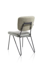 June, eetkamerstoel - frame off black + pocketvering - combi stof Pala (zit) en stof Cleo (rug) - Groen - Afbeelding 3