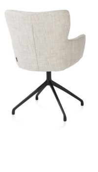 Sage, armstoel draaibaar - rough off black - stof Luton - Creme - Afbeelding 2